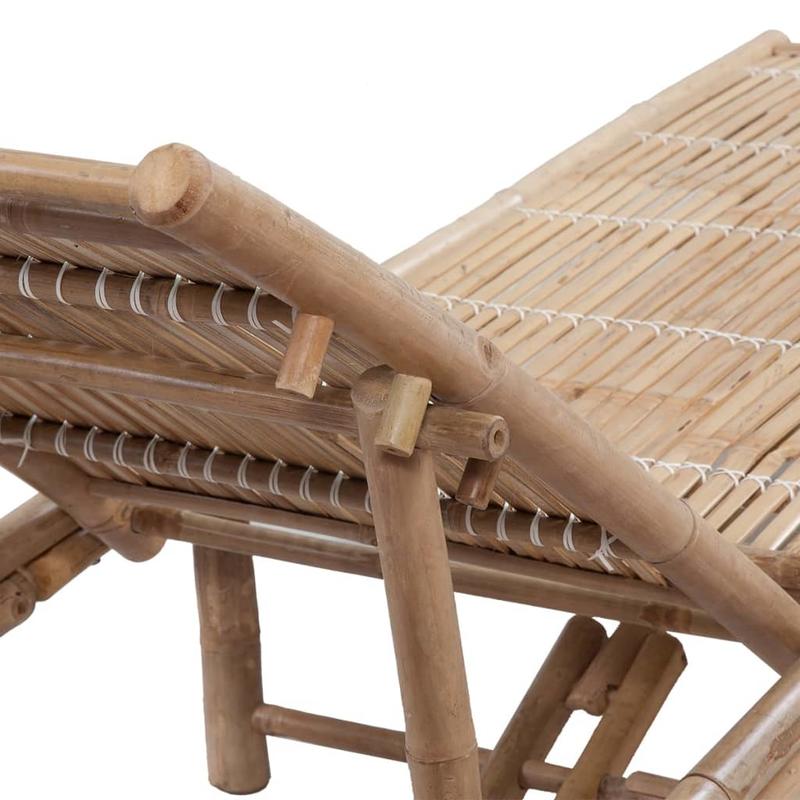 Bamboe Ligbed – Tuinbed – Ligstoel – Zonnenbed – Verstelbaar Rugdeel – Ergonomisch Ontwerp – Duurzaam Bamboe