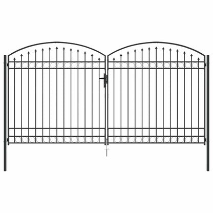 Metalen Poort – Buitendeur – Tuinpoort – Ingangspoort – Opritpoort – Matgrijs – Privacyborgend – Weerbestendig Design