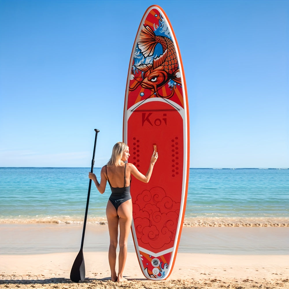 Paddleboard – SUP Board – Stand Up Paddle – Supplank – Waterboard – Carp Leaping Over Clear Waves Variant – Lichtgewicht PVC – Optimale Stabiliteit