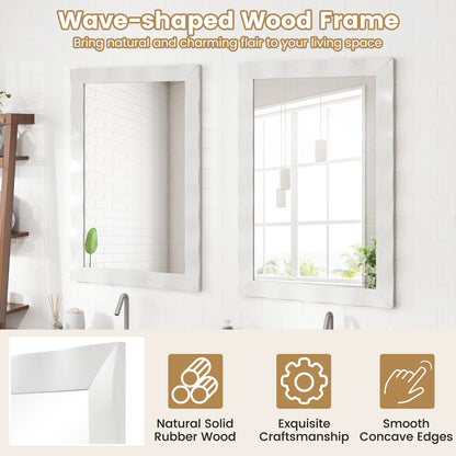 Wandspiegel – Muurspiegel – Grote Spiegel – Rechthoekige Spiegel – Decoratieve Spiegel – Rubberhouten Frame – 106 x 71,5 cm – Natuurlijk Design