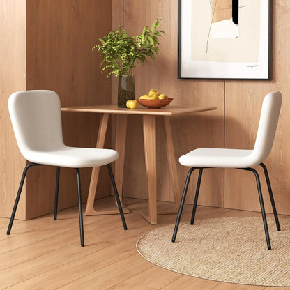 Eetkamerstoel – Stoel – Zithoekstoel – Bijzetstoel – Kaptafelstoel – Modern Design – Metalen Frame – Fluwelen Bekleding – Ergonomisch Comfort – Verstelbare Vloerbeschermers – Set van 4 – Wit