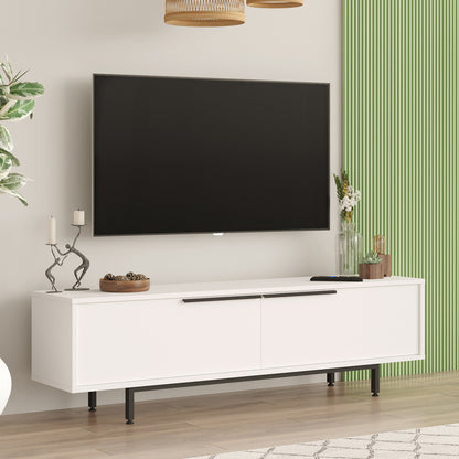 Kast – Dressoir – Opbergmeubel – Tv-meubel – Sideboard – Wit – 2 Deuren – Compact Formaat 160x36x45 cm – Stevige Poten