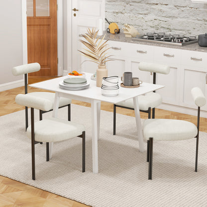 Klaptafel – Eettafel – Opklapbare Tafel – Keukentafel – Vouwtafel – Compact Design – Massief Grenenhout Wit