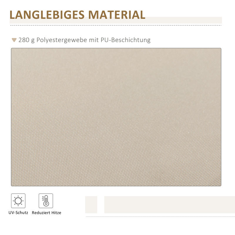 Uitschuifbare Zonwering – Terrasoverkapping – Buitenluifel – Zonnescherm – Balkonzonwering – Met Handcrank – Stevig Metaalframe – Polyester Doek – 3,95 x 2,45 m – Weerbestendig & Compact Designs