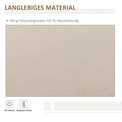 Uitschuifbare Zonwering – Terrasoverkapping – Buitenluifel – Zonnescherm – Balkonzonwering – Met Handcrank – Stevig Metaalframe – Polyester Doek – 3,95 x 2,45 m – Weerbestendig & Compact Designs