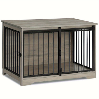 Hondenbench – Hondenkooi – Hondenhok – Reisbench – Hondenhuis – Stijlvol Meubelstuk – 2 Deuren – Stevig Stalen Frame 60x100x68 cm – Draagkracht 100 kg