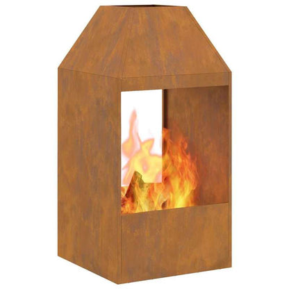 Fire Pit Brown 50 x 50 x 100cm Corten Steel - This Stylish Rectangular Outdoor Fire Pit Provides Warmth and Ambiance on Chilly Evenings. Durable Build for Long-Lasting Use, Eliminating Worries About Wear and Tear. Perfect Cho