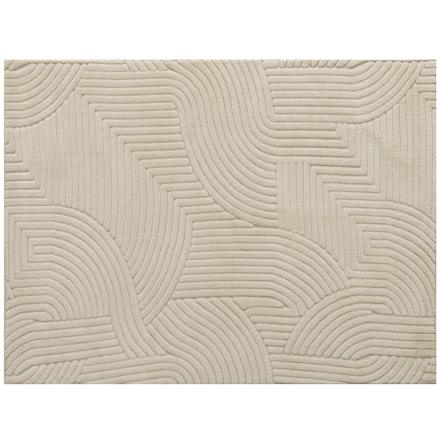 Vloerkleed – Tapijt – Karpet – Mat – Laagpolig – Crèmekleur – Machinegeweven – 15 mm Poolhoogte – Slipvast