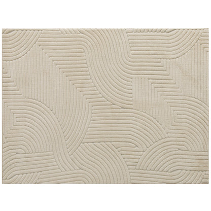 Vloerkleed – Tapijt – Karpet – Mat – Laagpolig – Crèmekleur – Machinegeweven – 15 mm Poolhoogte – Slipvast