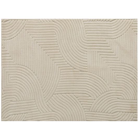 Vloerkleed – Tapijt – Karpet – Mat – Laagpolig – Crèmekleur – Machinegeweven – 15 mm Poolhoogte – Slipvast