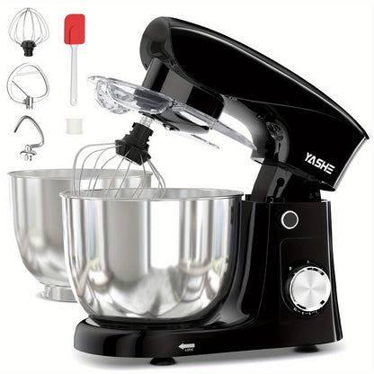 Stand Mixer, 4.5+5.5L Two Stainless Steel Bowls, 10+P Speed 1500W Tilt-Head Food Mixer with Dough Hook, Beater & Whisk