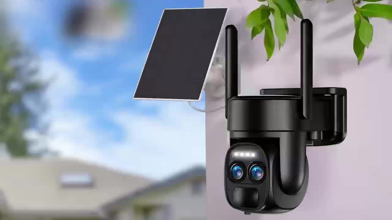Draadloze Beveiligingscamera – Buiten Camera – Zonnebeveiligingscamera – PTZ Camera – Bewakingscamera – 360° Draaibaar – Kleurennachtzicht – Solar Powered Met 8000mAh Batterij