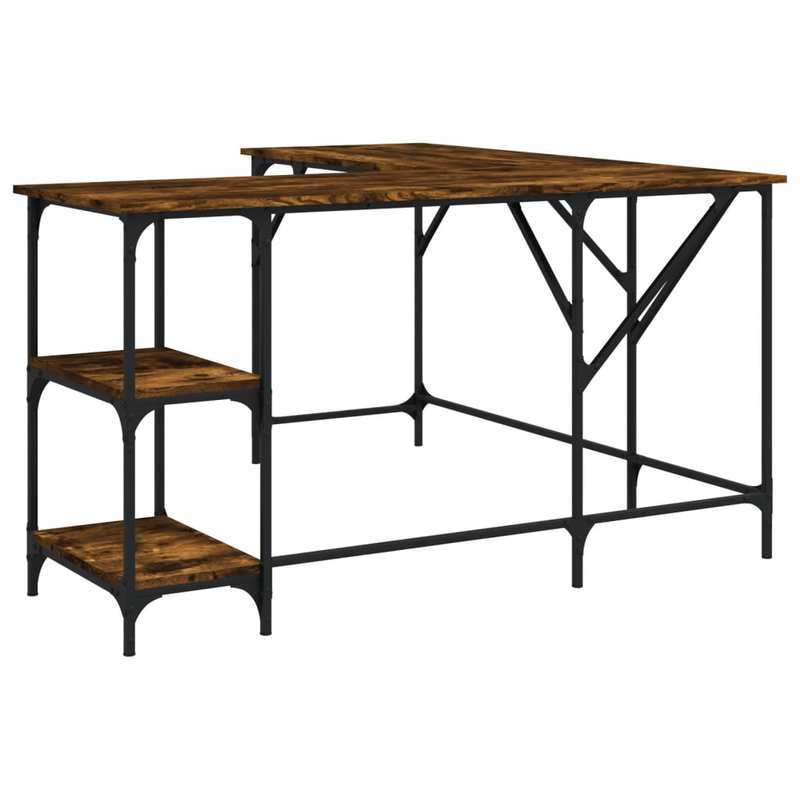 Bureau – Werkplek – Bureautafel – Computerbureau – Schrijftafel – Compact Modern Design – Rook Eiken MDF Constructie