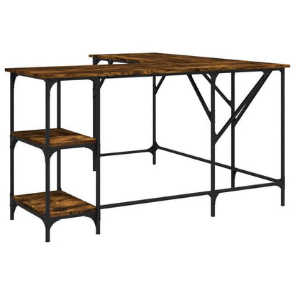 Bureau – Werkplek – Bureautafel – Computerbureau – Schrijftafel – Compact Modern Design – Rook Eiken MDF Constructie