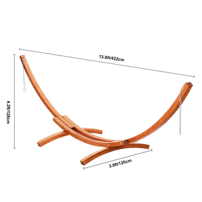 Houten Hangmatstandaard – Hangmat Frame – Houten Standaard – Boogvormige Steun – Outdoor Relaxstoel – Voor Hangmatten 270-400 cm – Verstelbare Hoogte – Draagkracht 215 kg