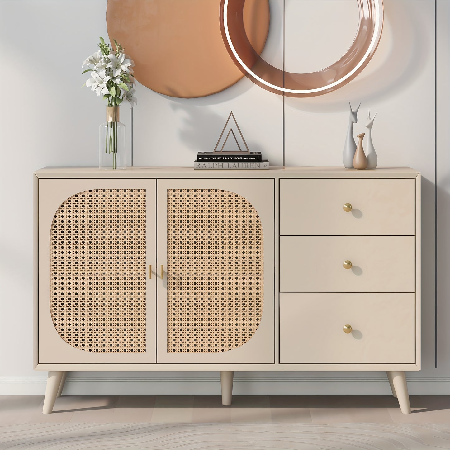Sideboard – Dressoir – Opbergkast – Ladekast – TV-meubel – Khaki – Ruime Opbergruimte – Stevige Constructie