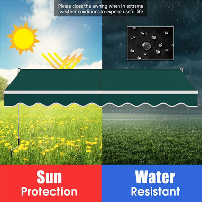 Knikarmscherm – Uitvalscherm – Zonnescherm – Luifel – Zonwering – Handbediend – 300x250 cm – Aluminium Frame – UV-bestendig Polyester – Verstelbare Hoek 40-100° – Waterafstotend