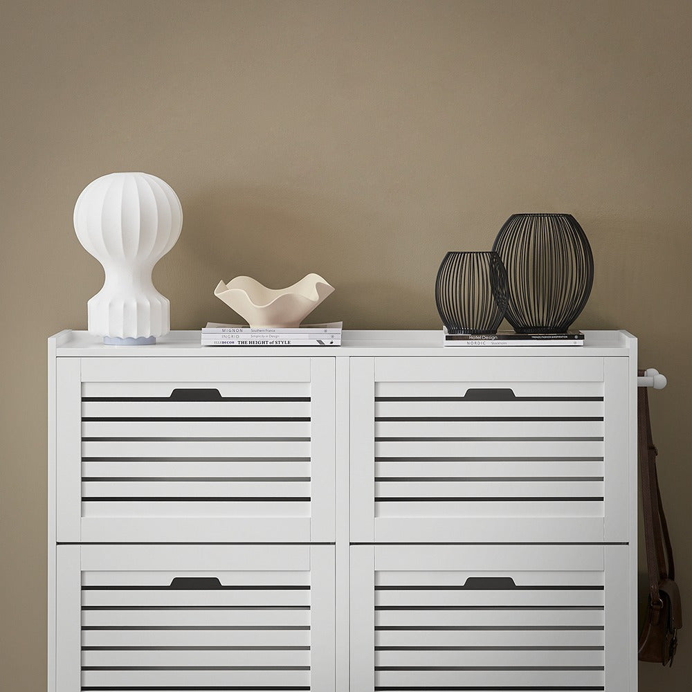 Keukenkast – Keukenbuffet – Dressoir – Opbergkast – Vitrinekast – MDF Beige – 4 Deuren Met 2 Glazen Deuren – Inclusief Lade 182,5 cm Hoog