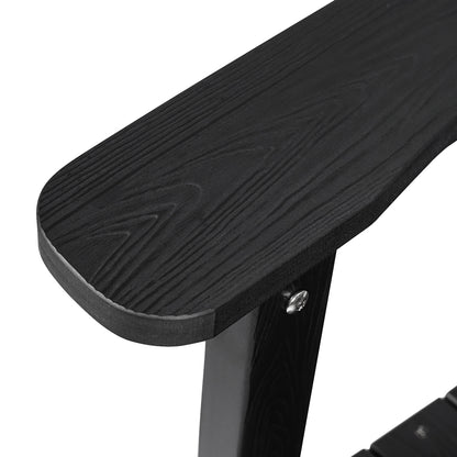 Schommelstoel – Fauteuil – Relaxstoel – Loungestoel – Tuinstoel – Hoogwaardig HIPS Materiaal – 180 kg Draagkracht – Zwart Met Houtnerfstructuur