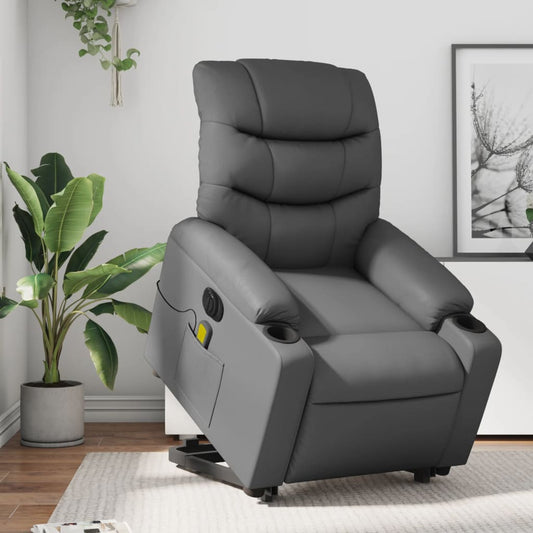 Sta-op stoel – Elektrische Relaxstoel – Verstelbare Fauteuil – Massagezetel – Comfortabele Stoel – Kunstleer Bekleding – Vibratiefunctie & 135° Verstelbare Rugleuning