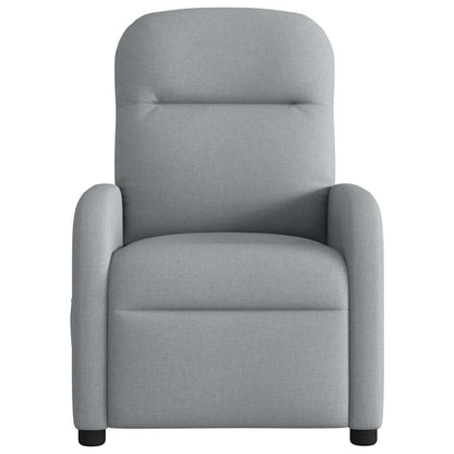 Fauteuil – Relaxstoel – Zitzak – Lounge Stoel – Leunstoel – Lichtgrijs – Stofbekleding – Verstelbare Rugleuning – Houten Frame