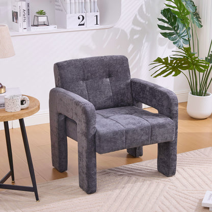 Modern Minimalist Single Armchair - Upholstered Padded with Foam & Assembly, Nordic Style Chair Suitable for Living Room, Bedroom, Office - - Seating