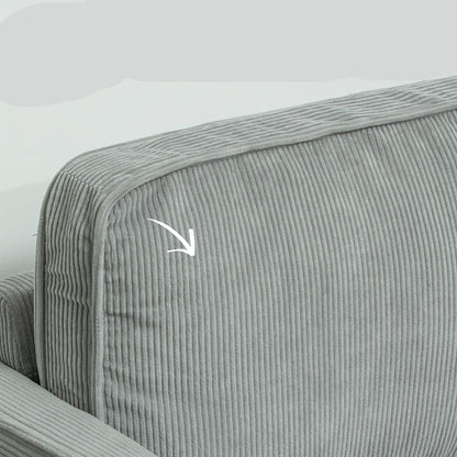 Bank – Sofa – 2-zitsbank – Slaapbank – Hoekbank – Compact 114x61x79 cm – Bamboe Bekleding Met Opbergruimte – Lichtgrijs
