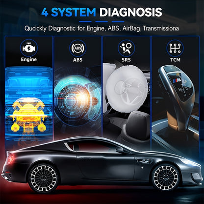 OBD2 Scanner – Auto Diagnostische Tool – Uitleesapparaat – Diagnosecomputer – Uitlezen Motorcodes – 4-in-1 Functie – Kleurentouchscreen & Android OS