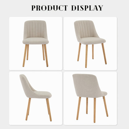 Ergonomische Eetkamerstoel – Armstoel – Zitstoel – Stoelset – Linnen Stoel – Beige Kleur – Ademend Linnen – Eenvoudige Montage