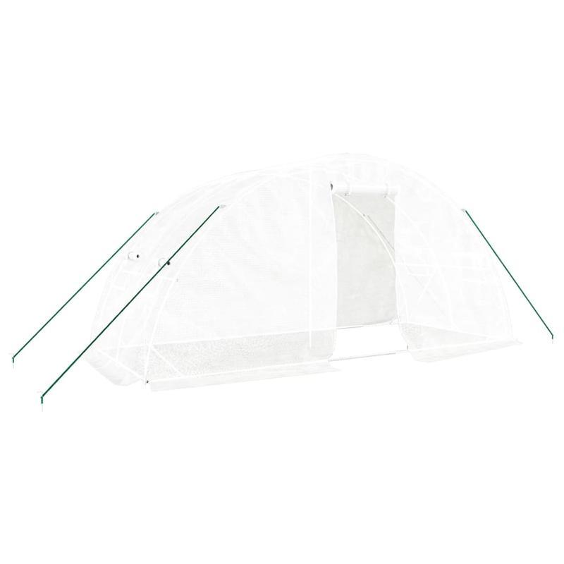 Kas – Serre – Kweekkas – Broeikas – Tuinkas – Witte Stalen Frame – 10 m² Ruimte – 5x2x2,3 Meter Groot