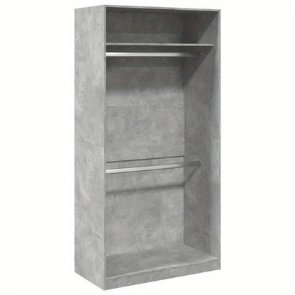 Kast – Opbergkast – Garderobekast – Kledingkast – Binnendeurkast – Betongrijs – Behandeld Hout – Weerbestendig – Compact 100x50x200 cm