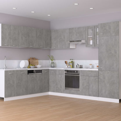 Ovenkast – Keukenkast – Magnetronkast – Opbergkast – Ombouwkast – Betonlook Grijs – Compact 60x46x81,5 cm – Duurzaam Engineered Wood - QUORE