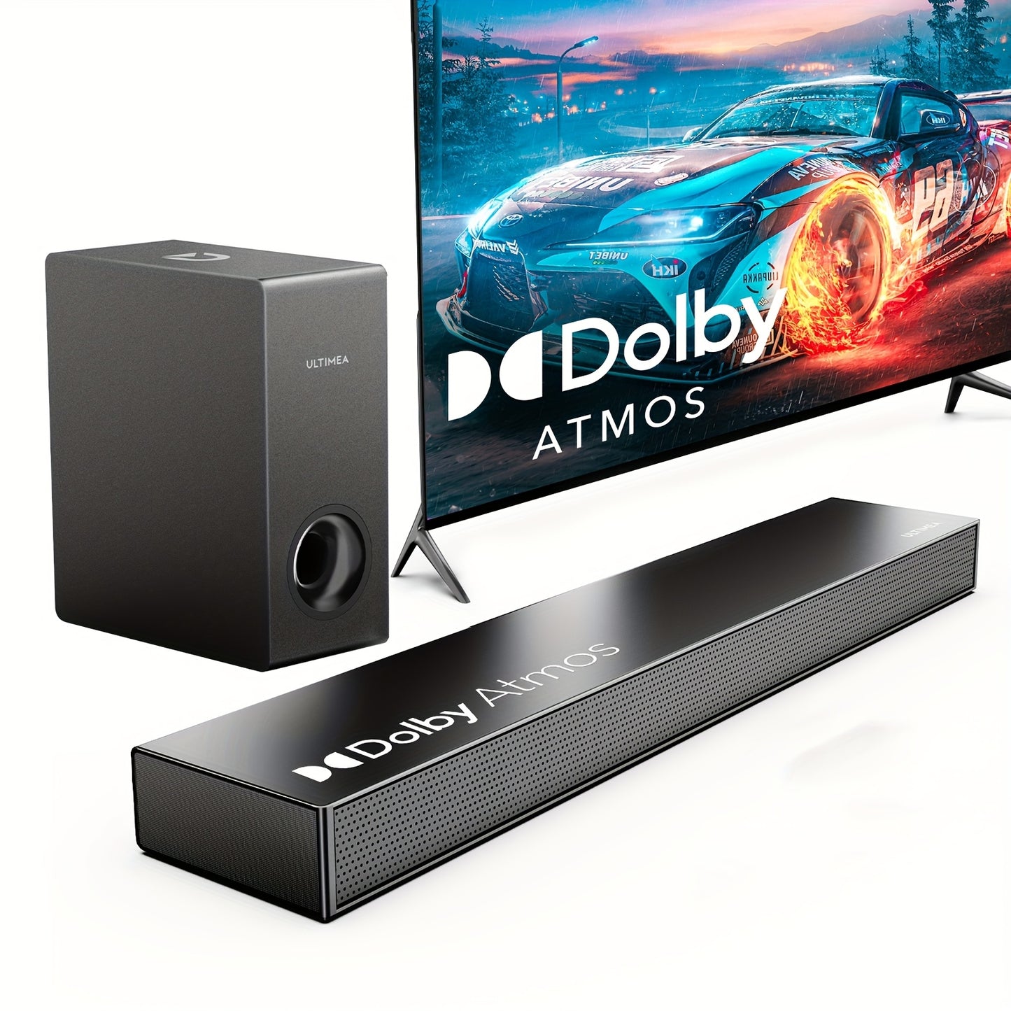 Soundbar – Geluidsbalk – TV Speaker – Home Cinema Geluidssysteem – Surround Sound Set – 2.1 Kanaals Met Subwoofer – Dolby Atmos Ondersteuning – 190W Bass Boost