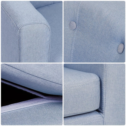 Fauteuil – Stoel – Zetel – Armstoel – Accentstoel – 64x60x70cm – Linnen Bekleding – Berkenhouten Poten