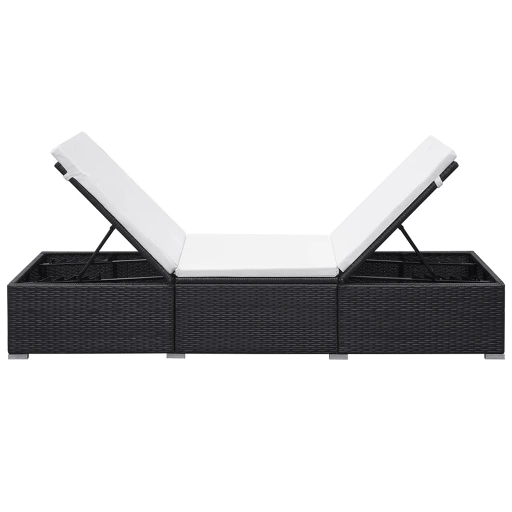Loungestoel – Poly Rattan Stoel – Ligstoel - Tuinstoel – Buitenstoel – Verstelbare Rugleuning – Waterbestendig PE Rattan – Afneembaar Kussen