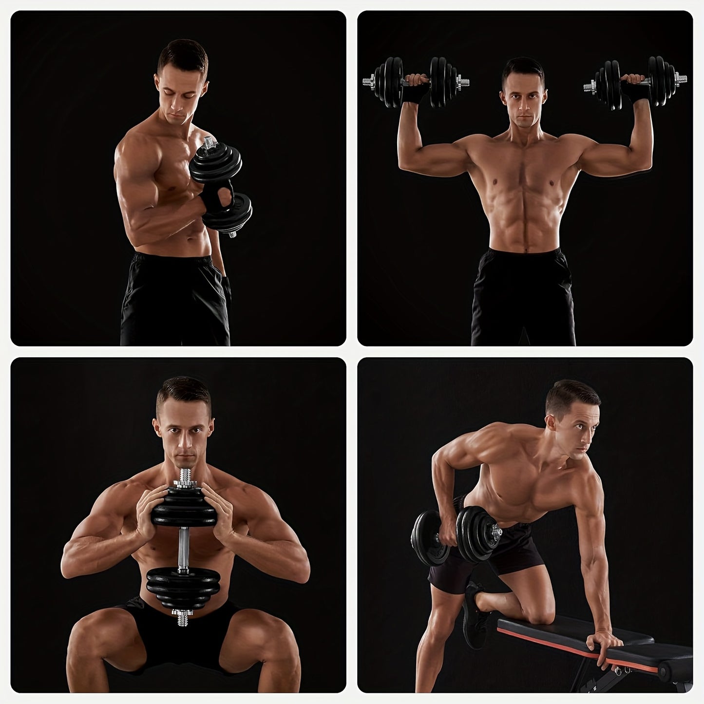 Verstelbare Halters – Dumbbells – Gewichtheffers – Krachttraining Gewichten – Freeweights – Set Van 2 X 30 Kg Gietijzer – Stalen Grip – Compact Voor Thuissport