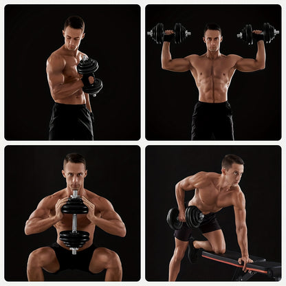 Verstelbare Halters – Dumbbells – Gewichtheffers – Krachttraining Gewichten – Freeweights – Set Van 2 X 30 Kg Gietijzer – Stalen Grip – Compact Voor Thuissport