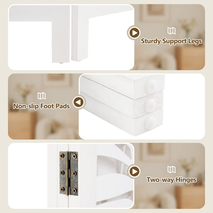 kamerverdelerscreen – kamerscherm – scheidingswand – roomdivider – paravent – 3-delig – Paulownia hout – vouwbaar – artistieke patronen