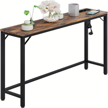 Smalle Sidetable – Smalle Console Tafel – Haltafel – Banktafel – Wandtafel – Metaal Frame – Compact 98x25x80 cm – Minimalistisch Design