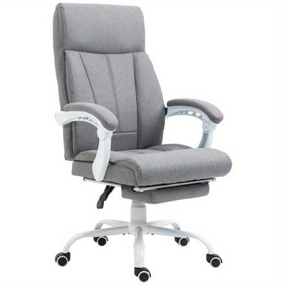 Bureaustoel – Ergonomische Stoel – Office Chair – Gamingstoel – Kantoorstoel – Verstelbare Hoogte – Memory Foam Kussen – Metalen Frame – Opklapbare Armleuningen – Lendensteun – Hoofdsteun – Grijs – Geschikt Voor Langdurig Zitten
