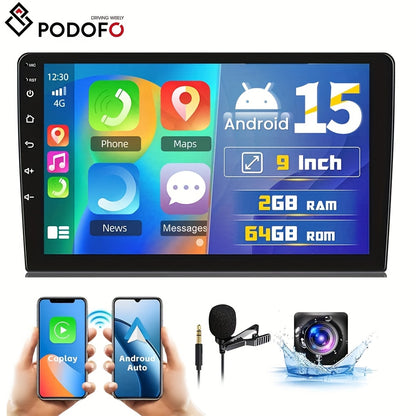 Multimedia Unit Renault Captur – Auto Radio – Navigatiesysteem – Touchscreen – Carplay Android Auto – 9 Inch Scherm – Draadloze CarPlay & AHD Achteruitrijcamera – Android 15 Systeem 2GB+64GB