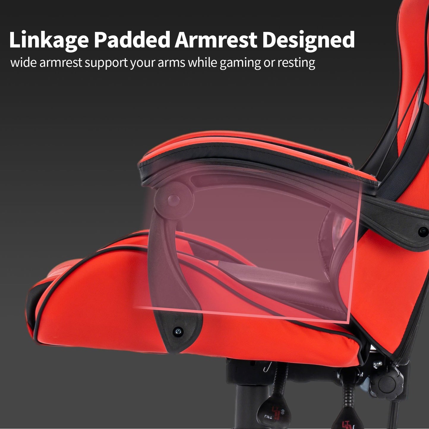 Gamestoel – Gaming Stoel – Game Stoel – Gaming Chair – Bureaustoel – Verstelbare Rugleuning – Ergonomisch Met Hoofd- En Lendensteun – 360° Draaibaar – Kunstleer Rood