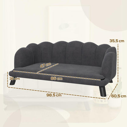 Hondenbank – Hondenbed – Huisdierbank – Dog Couch – Scandinavische Hondenbank – Medium Honden Tot 25 kg – Duurzaam Heavy-Duty PVC – Afneembare Rugleuning
