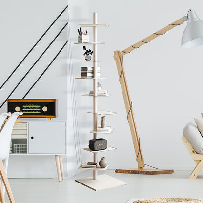 Boekenkast – Boekenrek – Vakkenkast – Opbergkast – Stellingkast – 9-laags – Draaibaar Met Metalen Frame – Smal Hoog Design