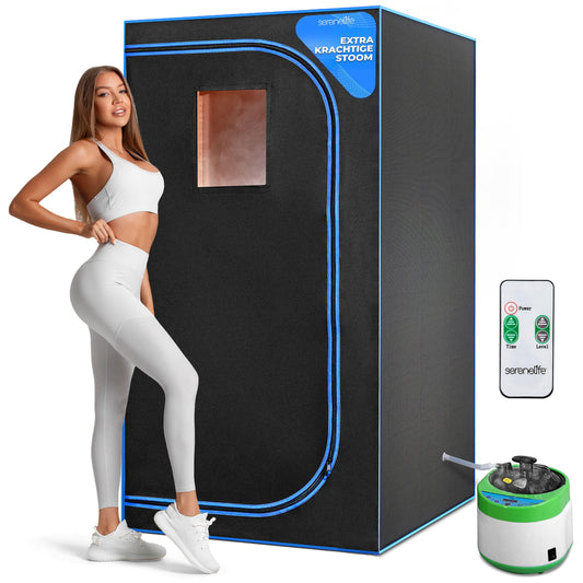 Infraroodsauna – Sauna Tent – Draagbare Sauna – Inklapbare Sauna – Sauna Cabine – Inklapbare Stoel – Verwijderbare Voetenzak – Afstandsbediening – Compact 90x90x180 cm – Zwart