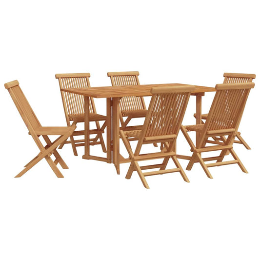 Tuinset – Tuinmeubelset – Eettafelset – Diningset – 7-Delig – Acaciahout – Inklapbaar – Compact 56x62x90 cm