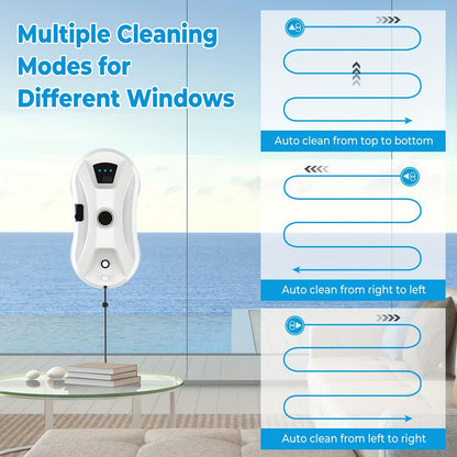 Raamrobot – Ramenwasser – Ruitenreiniger – Raamwisser – Window Cleaner – Krachtige Zuigkracht 5600Pa – Automatische Waterverneveling Met Afstandsbediening
