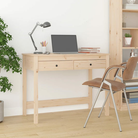 Bureau – Werktafel – Schrijfmeubel – Tafel – Bureau met Lades – Massief Dennenhout – Compact 100x50x78 cm – Duurzaam & Praktisch