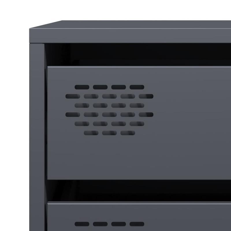 Modern Minimalist Sideboard Cabinet - Cold-Rolled Steel Construction, 3 Drawers, Heavy-Duty Storage for Living Room, Office, Dining Area - Easy Assembly Required - Anthracite Grey Finish, Living Room Storage