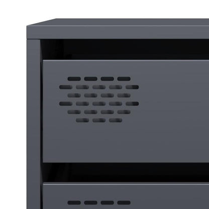 Modern Minimalist Sideboard Cabinet - Cold-Rolled Steel Construction, 3 Drawers, Heavy-Duty Storage for Living Room, Office, Dining Area - Easy Assembly Required - Anthracite Grey Finish, Living Room Storage